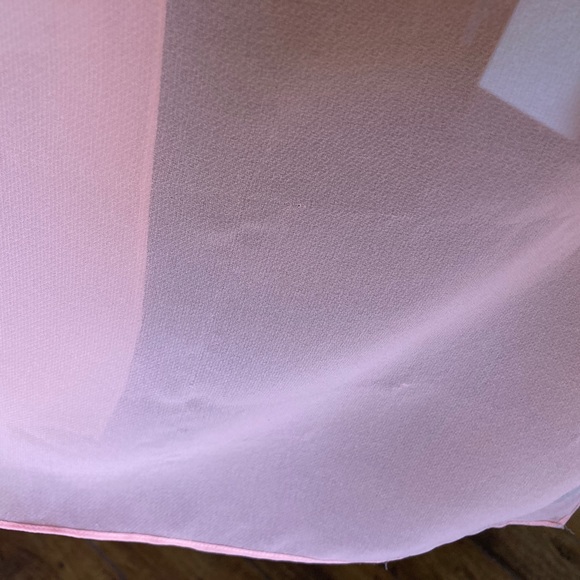 BCBG Maxazira Marilee 100% SILK chiffon high neck dress M peach pink blush CL3 - Picture 7 of 16